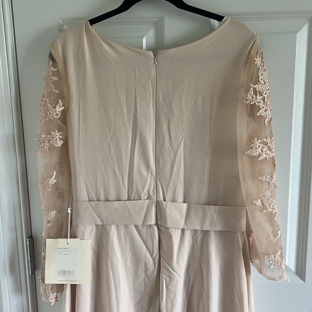 NWT Lanting Bridal Cream Colored Lace Details Wedding Gown Jumpsuit Size US 14 - Picture 9 of 10
